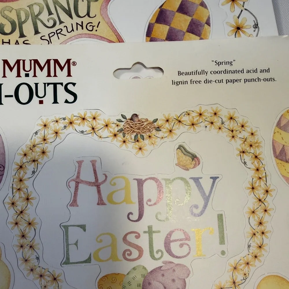 Debbie Mumm Punch-Outs Americana Easter Scrapbook Die Cut Paper 6 Sheets New